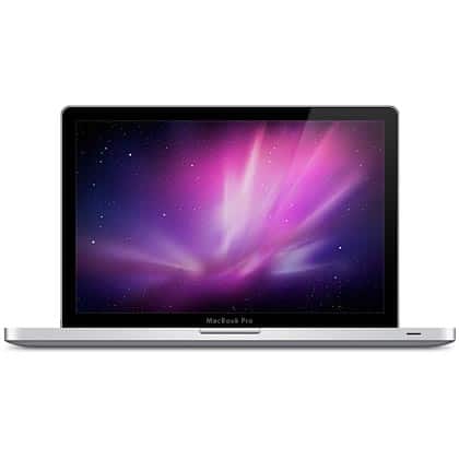 macbook pro with Aurora borealis on the screen
